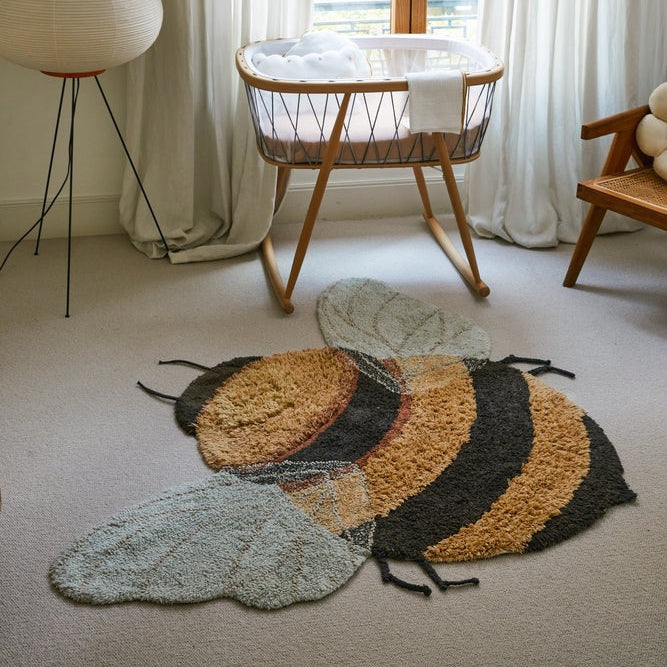 Transform Your Child's Room with a Fun and Educational Bee-Shaped Rug - Eco-Friendly & Washable by Lorena Canals at Sostter