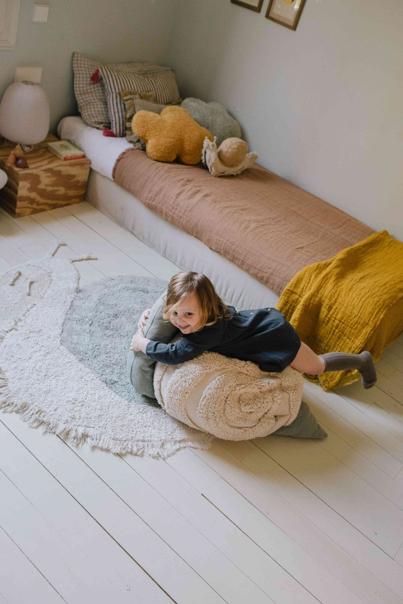 Enchanted Garden Snail-Shaped Rug by Lorena Canals - Eco-friendly & Handcrafted Comfort by Lorena Canals at www.brixbailey.com