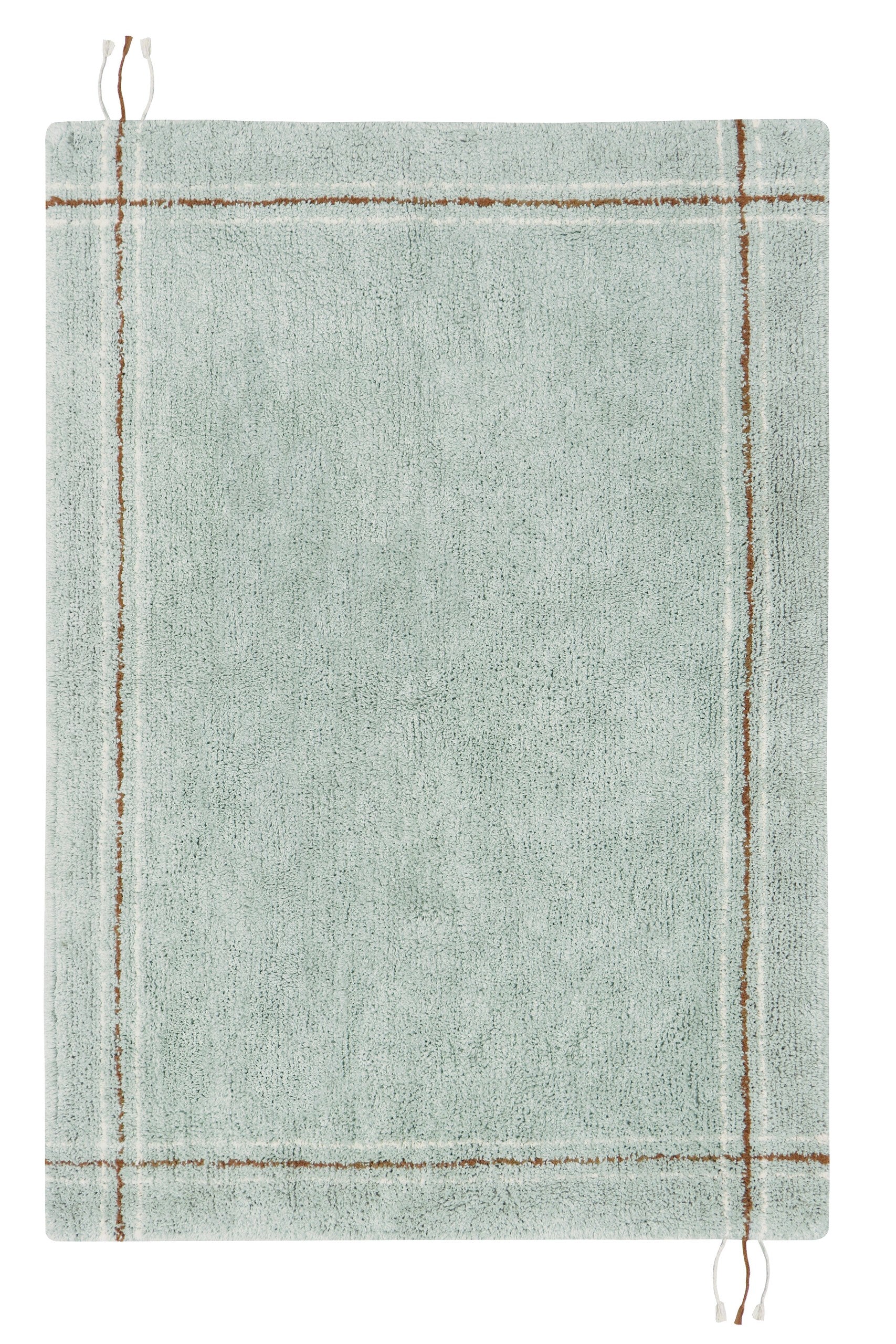 Inspired by Traditional Striped Tea Towels - Handcrafted Vintage Rug with Decorative Edges by Lorena Canals at www.brixbailey.com