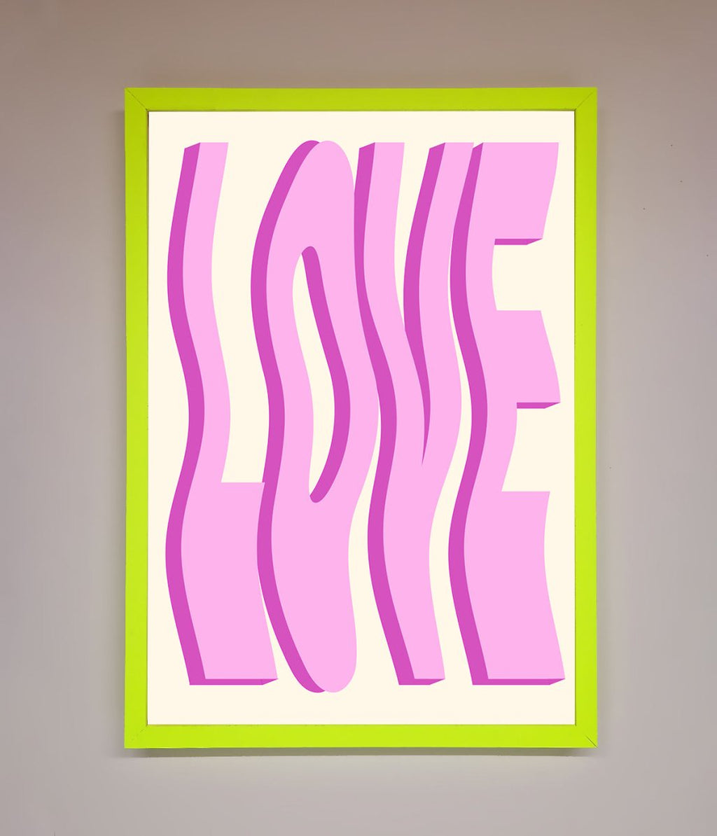 Wavy Love Pink Framed Poster