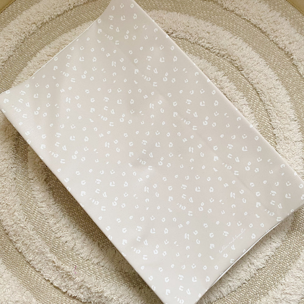 Anti-Roll Wedge Baby Changing Mat - Sand Animal Print