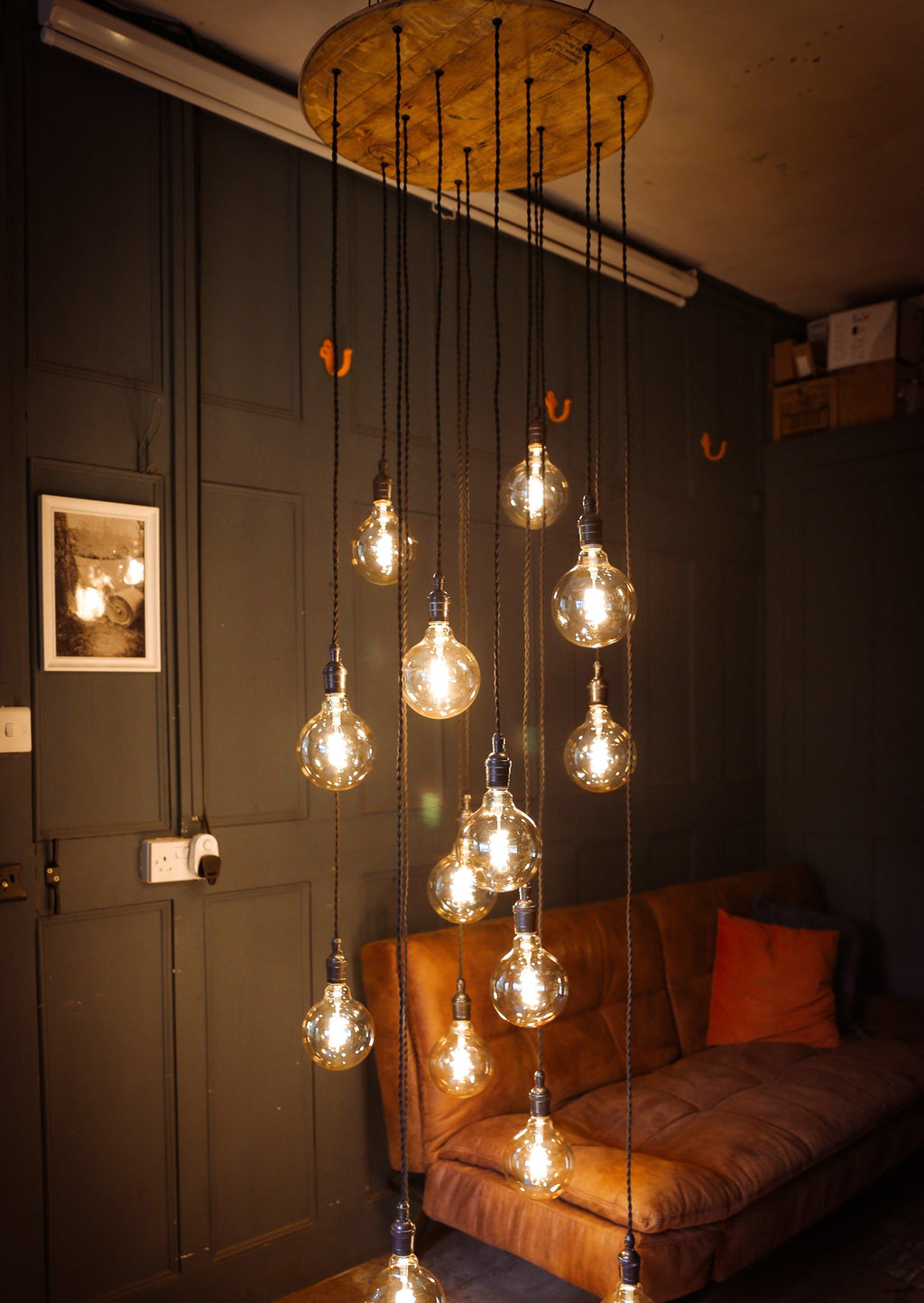 Whiskey Barrel Cascade Chandelier with 15 Lamp Holders