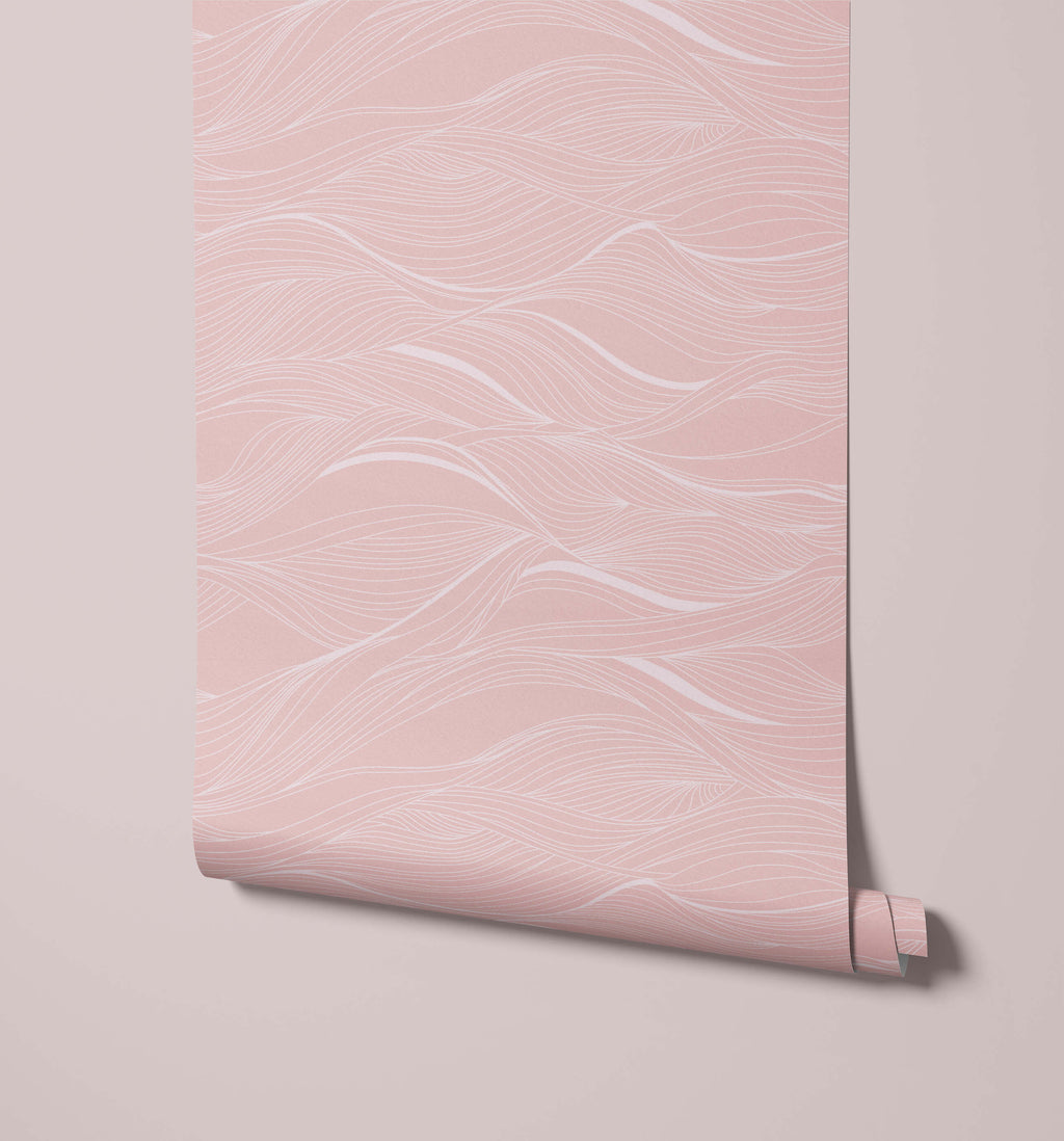 Whisper Abstract Wavy Line Wallpaper