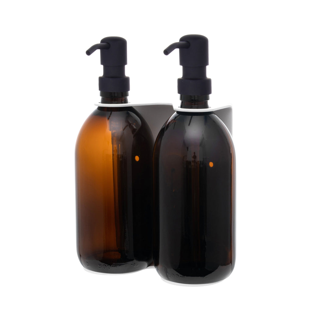 White Double Wall Mounted Soap Dispenser