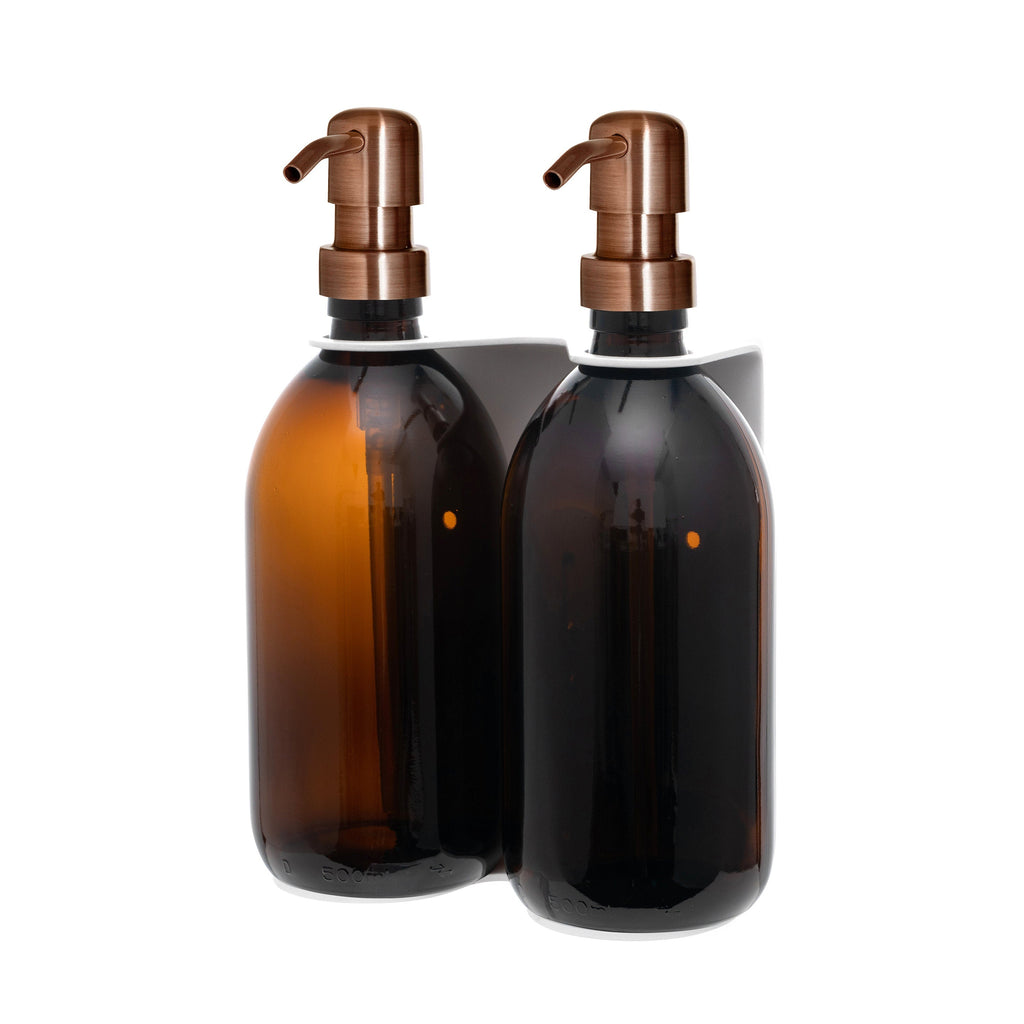 White Double Wall Mounted Soap Dispenser