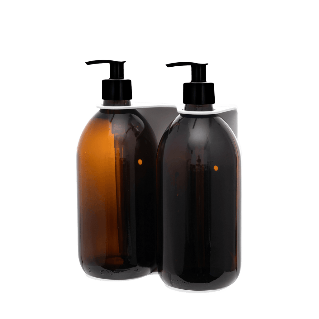 White Double Wall Mounted Soap Dispenser