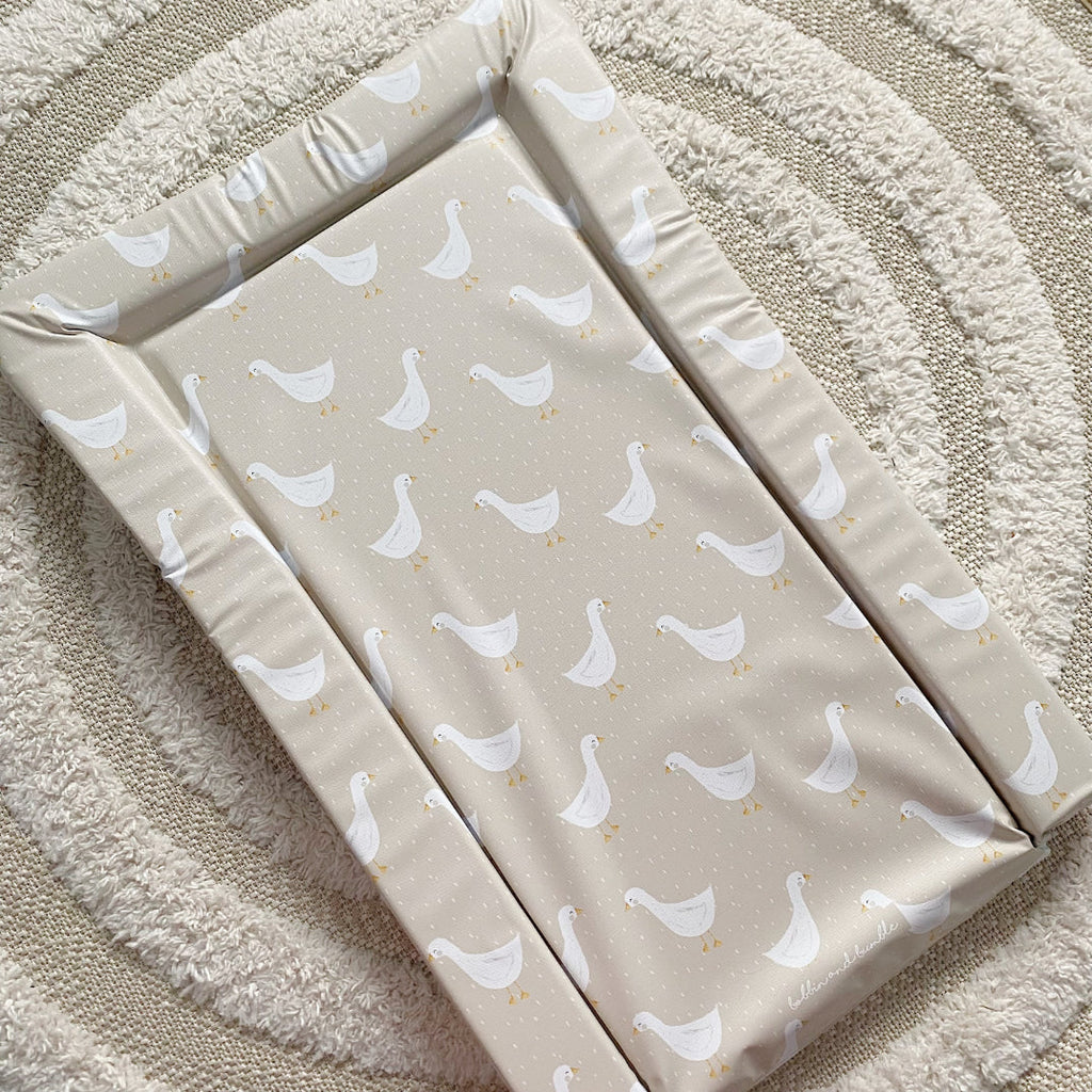 Standard Changing Mat - White Goose Unisex Print