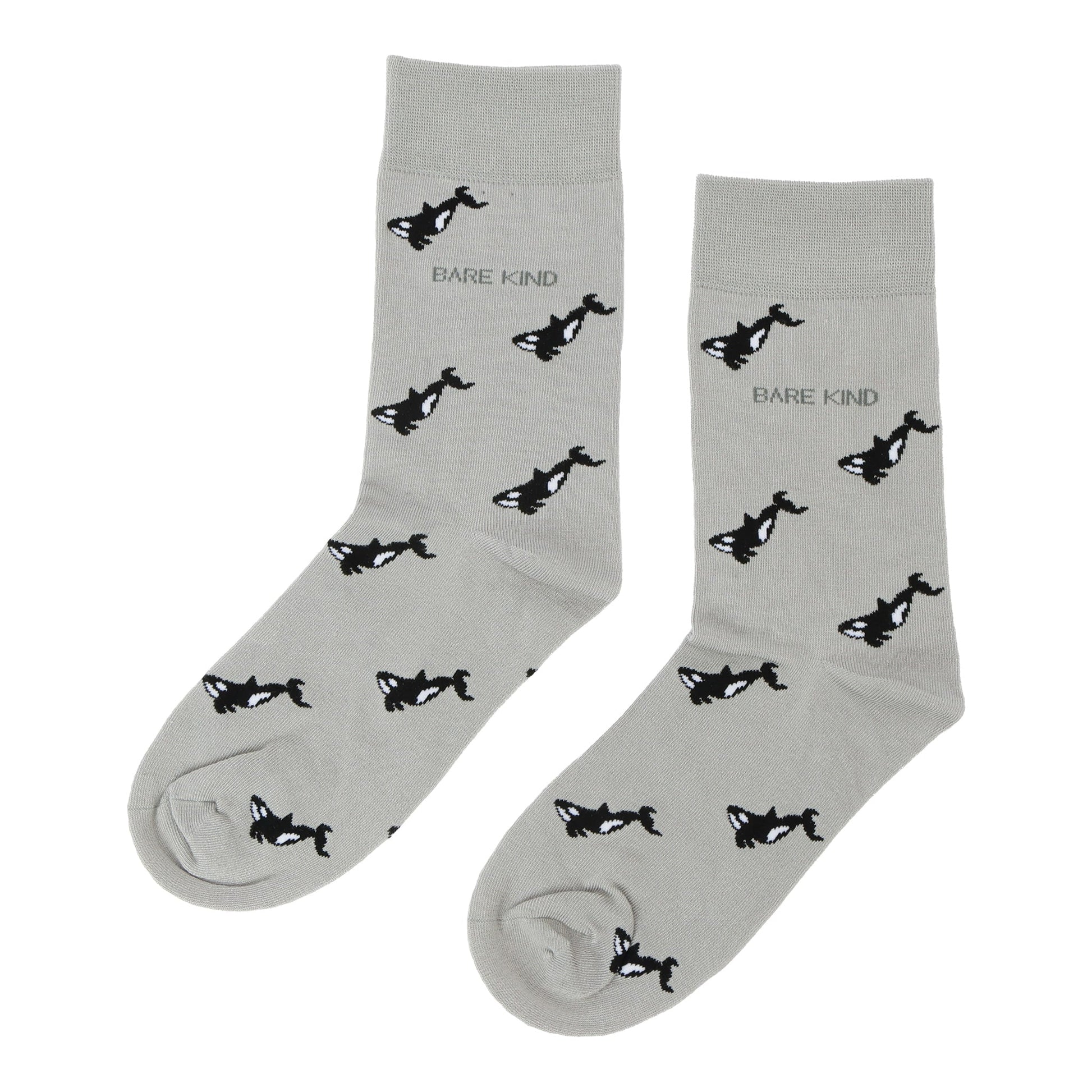 Save the Orca Small Motif Socks in Grey