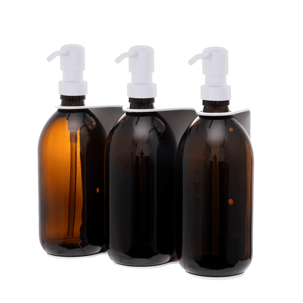 White Triple Wall Mounted Soap Dispenser