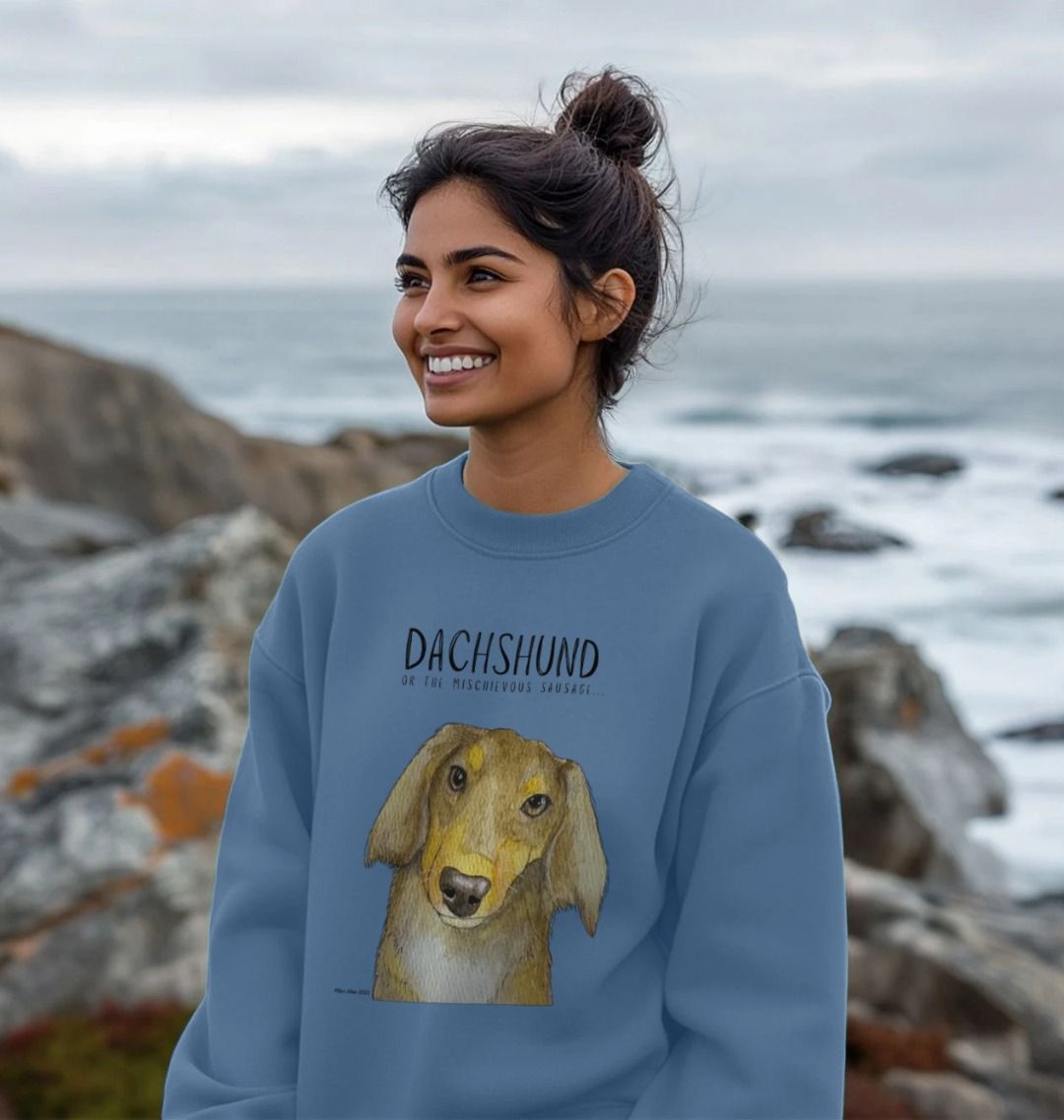 Long Haired Dachshund Oversized Sweatshirt