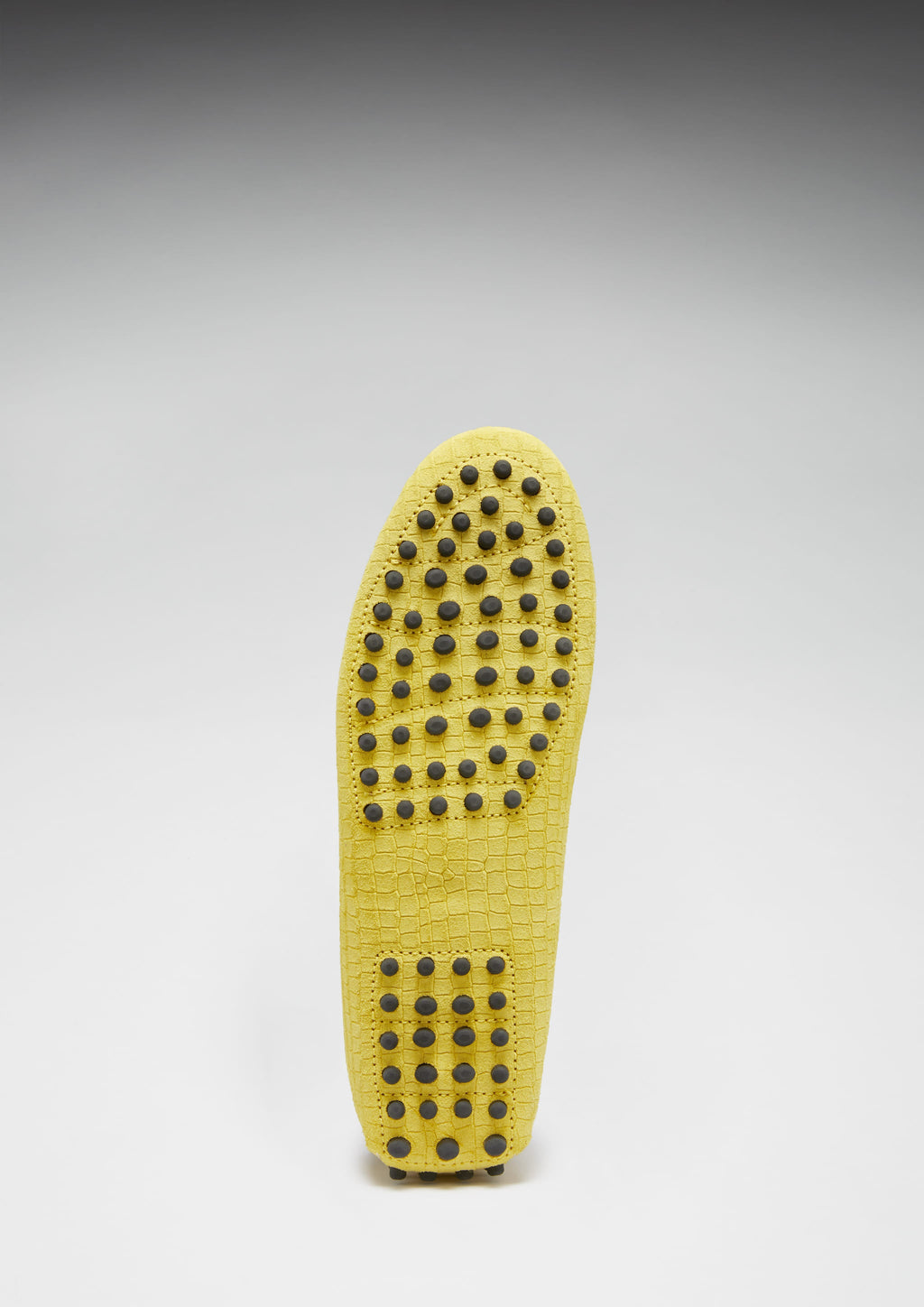 Women's Yellow Suede Driving Loafers with Gecko Print