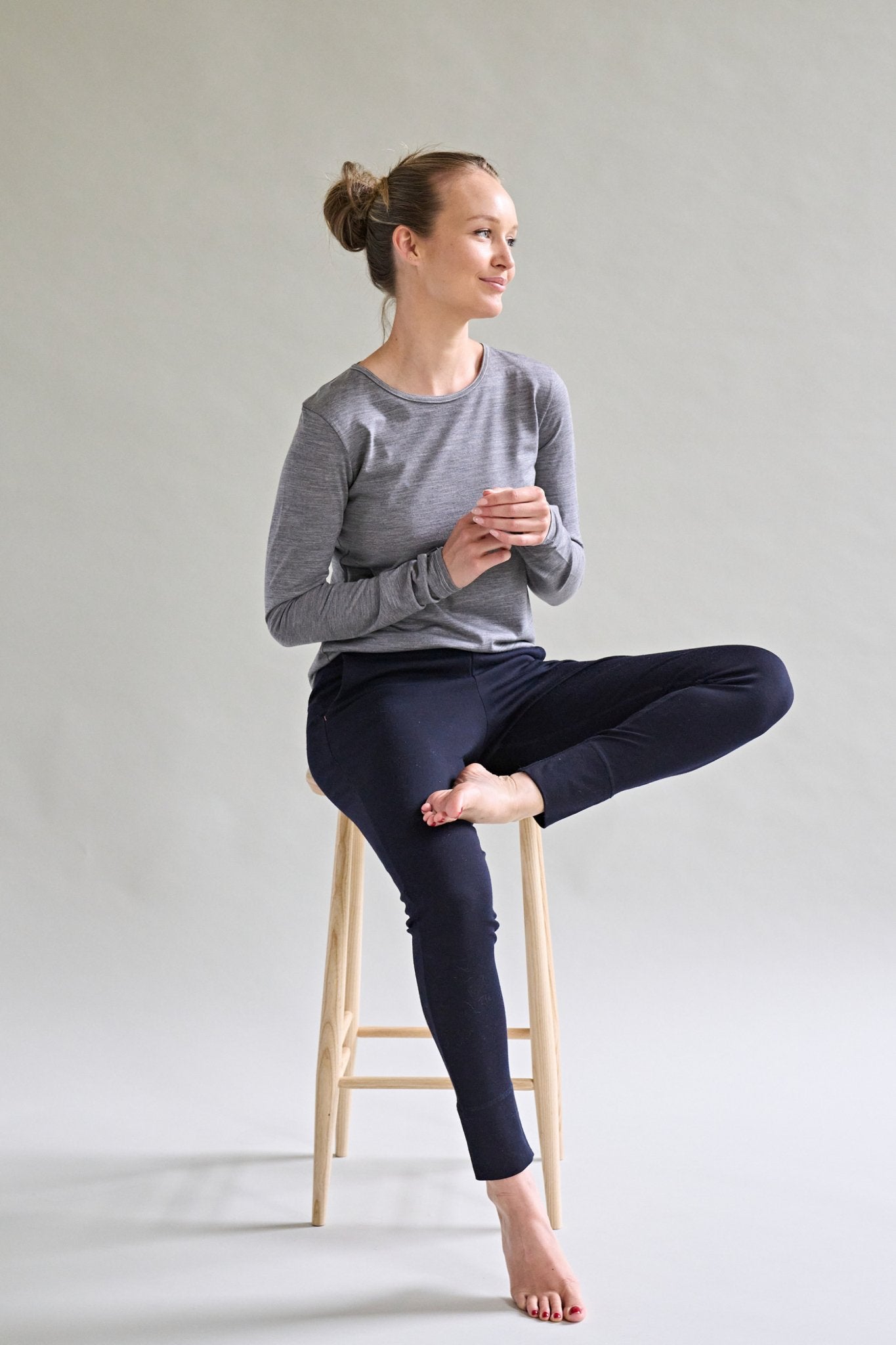 Women's 24 Hour Midnight Blue Merino Wool Trousers Lightweight