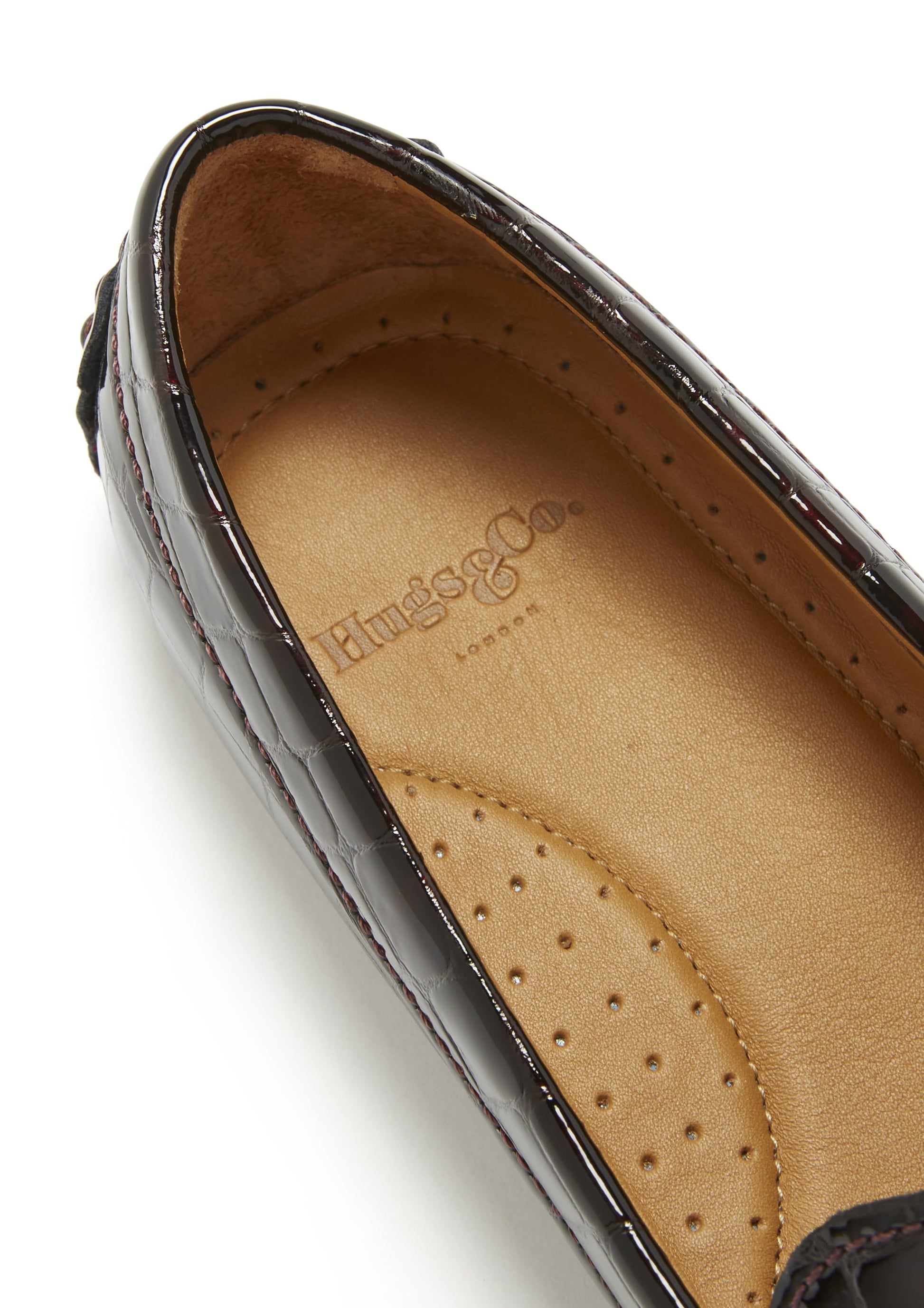 Women's Brown Croc Print Penny Driving Loafers
