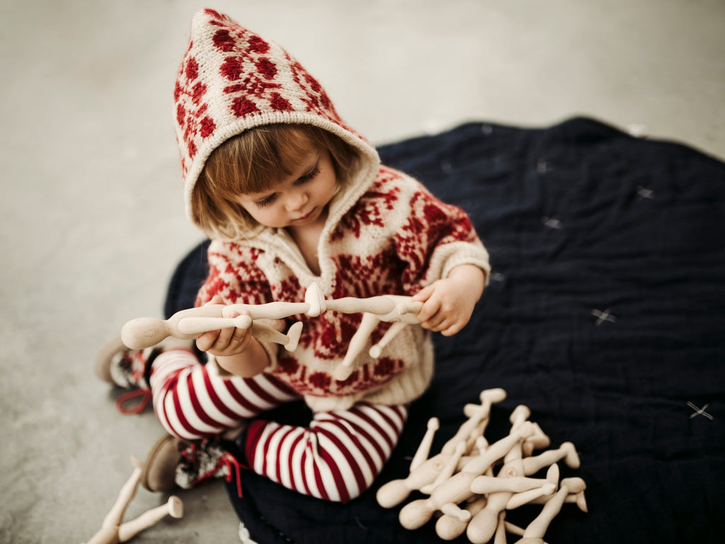 Wooden Beech Doll with Movable Limbs - Eco-Friendly Toy for Imaginative Play by Wooden Story at www.brixbailey.com