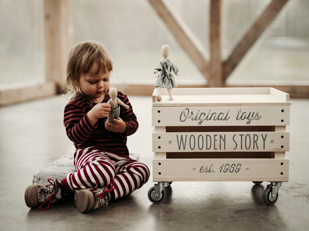 Wooden Beech Doll with Movable Limbs - Eco-Friendly & Stimulating Imaginative Play by Wooden Story at www.brixbailey.com