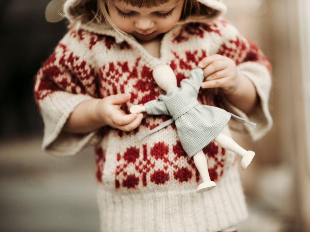 Wooden Beech Doll with Dress by Wooden Story - Eco-Friendly & Imaginative Play Toy by Wooden Story at www.brixbailey.com