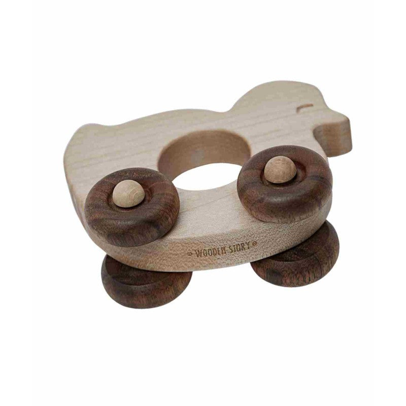 Wooden Toy on Wheels - Duck