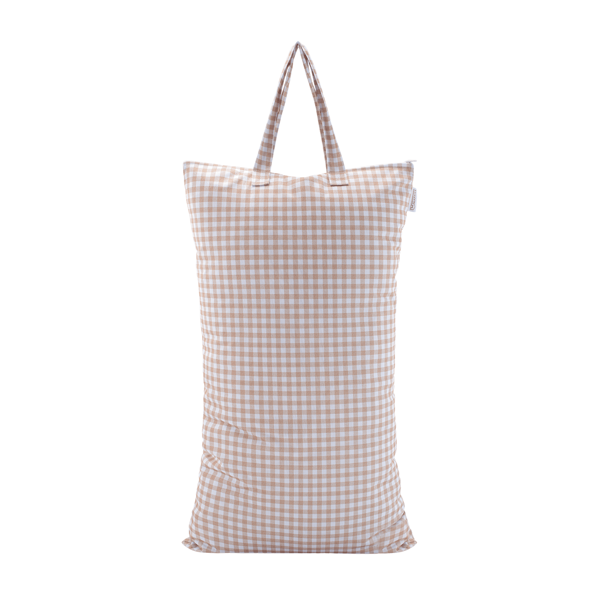 XL Wet Bag Reusable Cloth Nappy Pail in Gingham Taupe