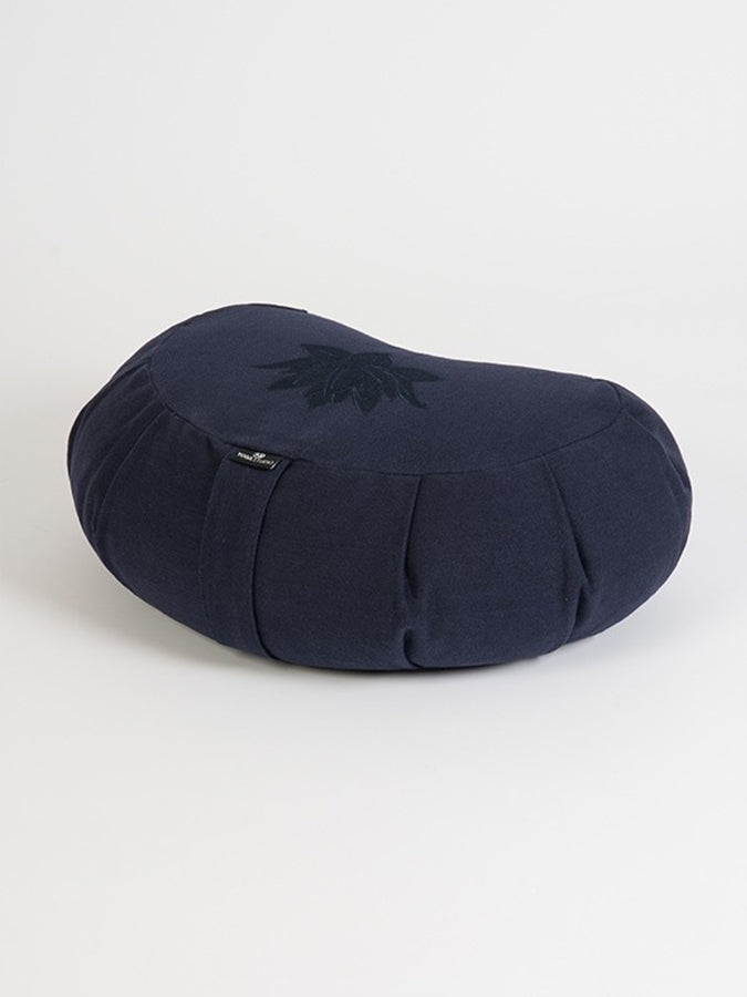 Organic Cotton Crescent Lotus Zafu Buckwheat Meditation Cushion