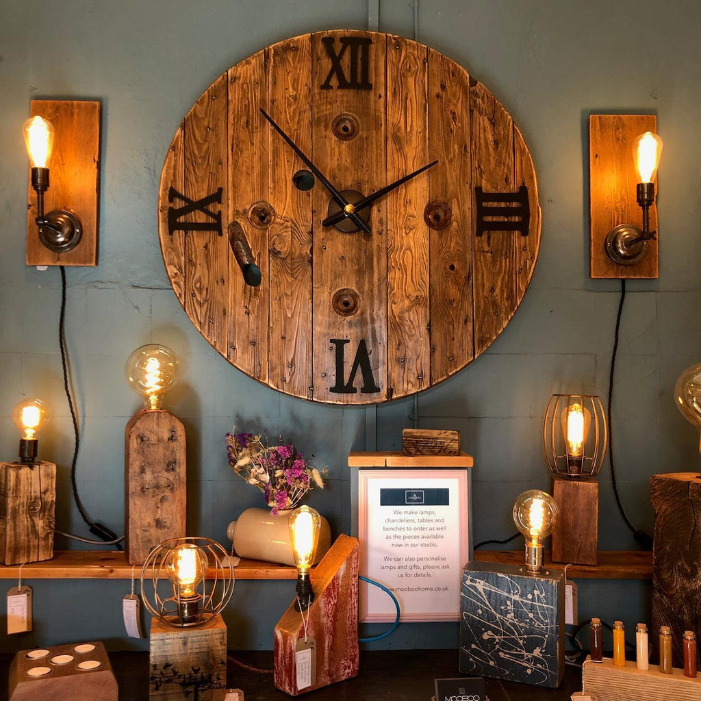 XXL Reclaimed Cable Reel Wall Clock