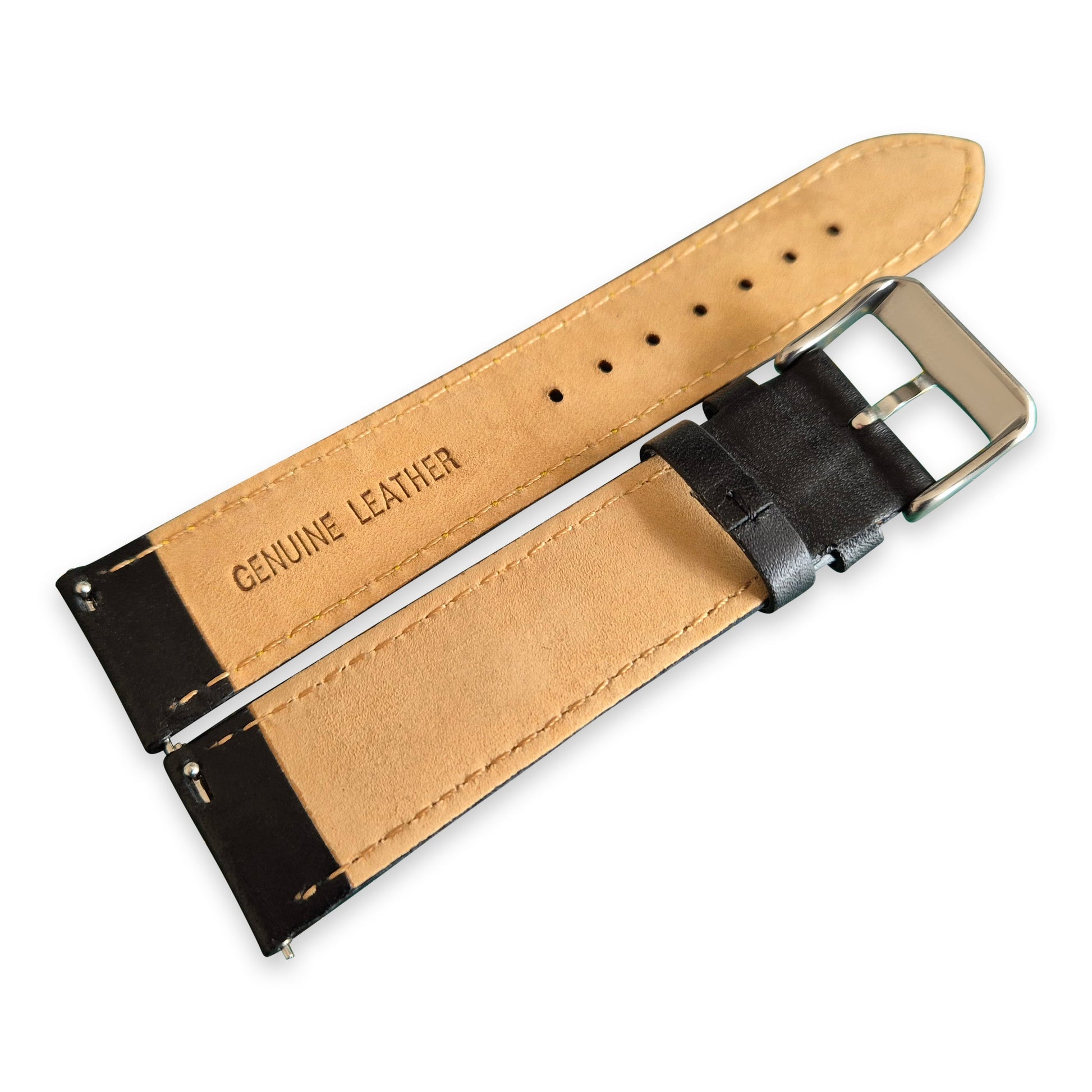 Black and Yellow Leather Rally Watch Strap 22mm