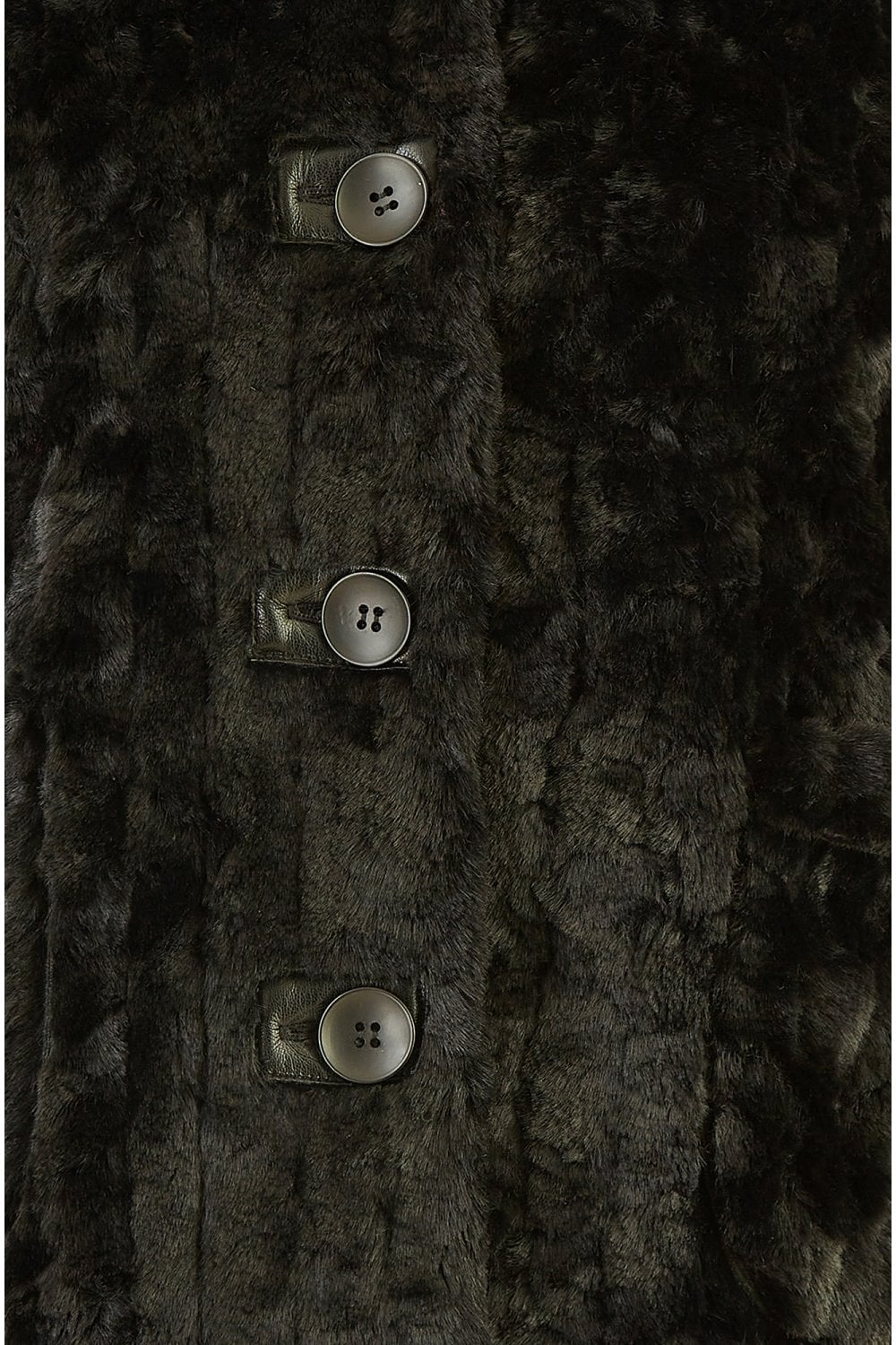 Black Luxe Textured Faux Fur Jacket with Pockets