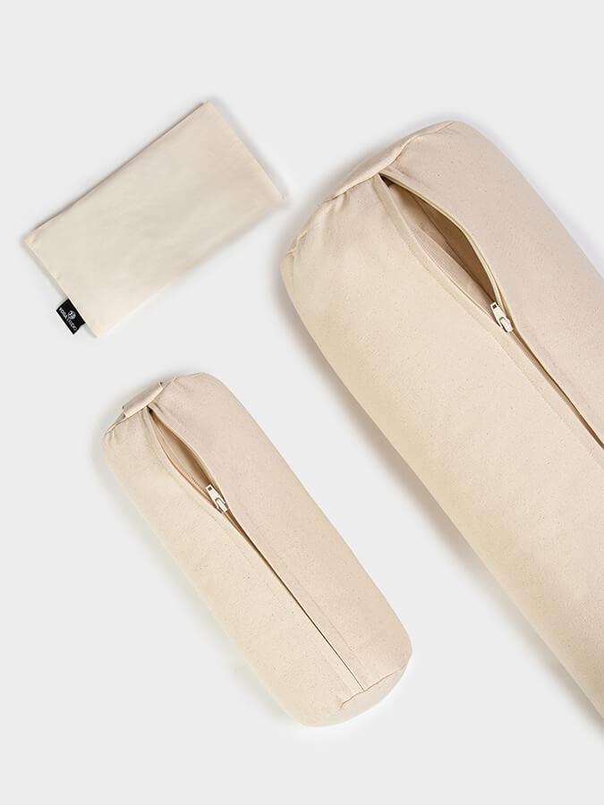 Organic Meditation Bolster and Eye Pillow Set for Yoga and Relaxation