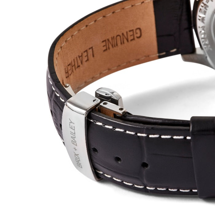 Brix+Bailey Wade Automatic Watch Black Single Hand Luxury Mens Watch Brix and Bailey
