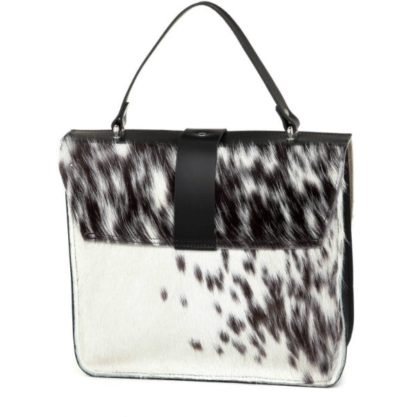 Ivory Hair On Hide Leather top Handle Bag - Brix and Bailey® - Contemporary Bag, Watch and Accessory Brand