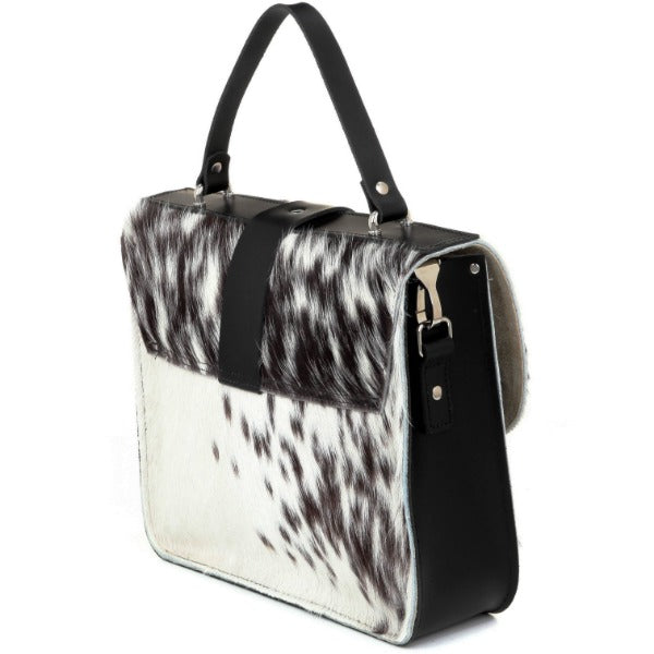 Ivory Hair On Hide Leather top Handle Bag - Brix and Bailey® - Contemporary Bag, Watch and Accessory Brand