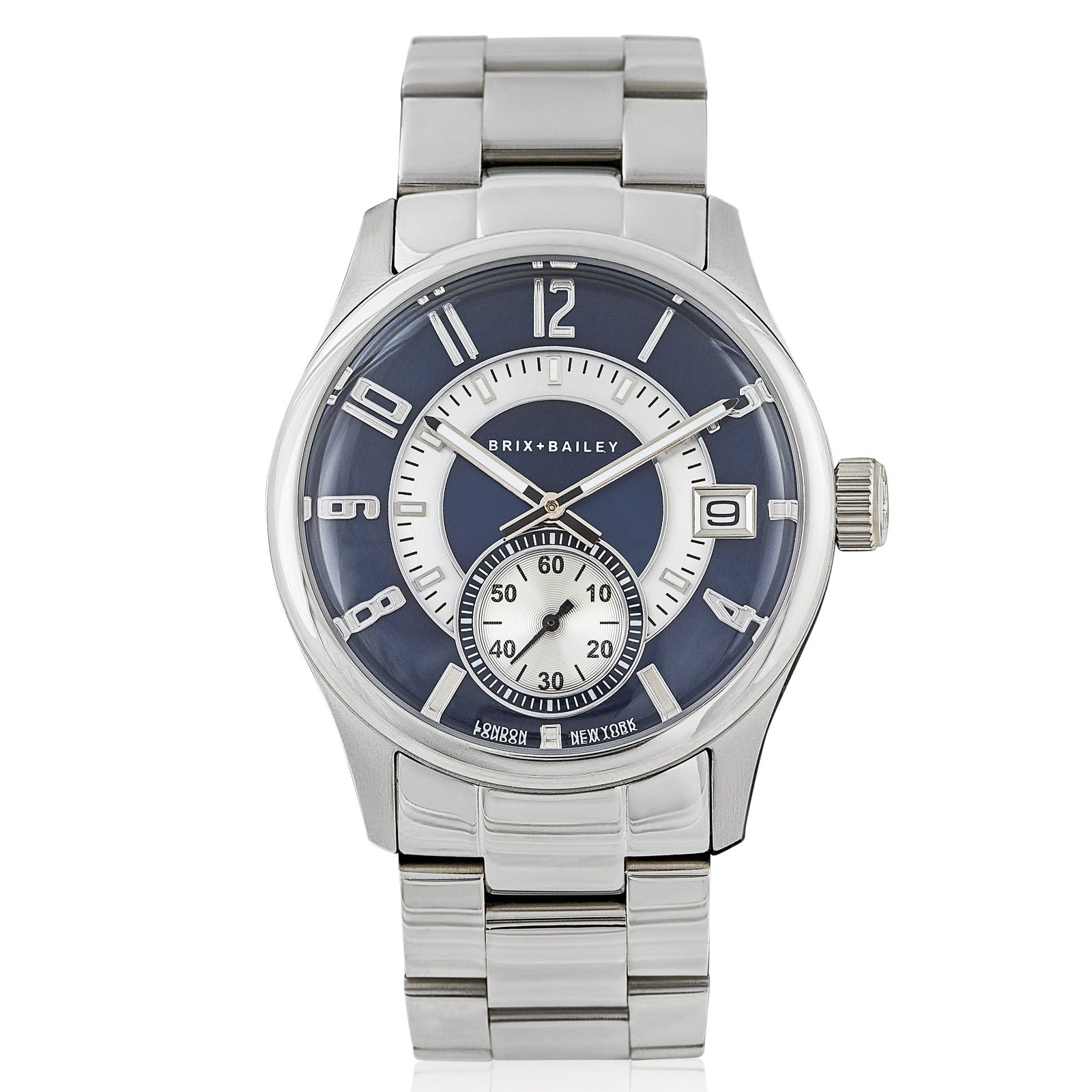 Mens Steel sTRap Chronograph Watch Navy Brix and Bailey